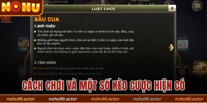 Cách chơi, luật tính điểm và những kèo cược trong Bầu Cua Nohu90